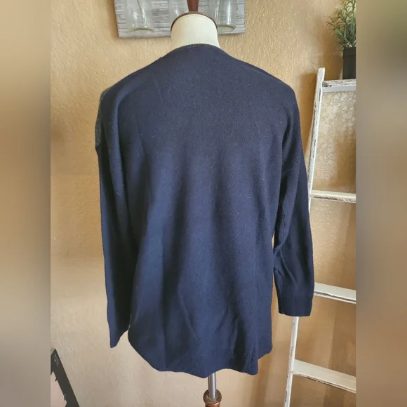 Madewell Kimball Colorblock Sweater Grey Navy Blue Size S - Picture 6 of 10